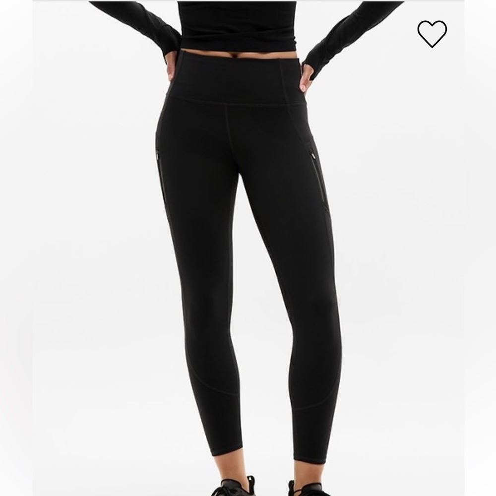 Athleta Rainier Black Fleece Lined Leggings